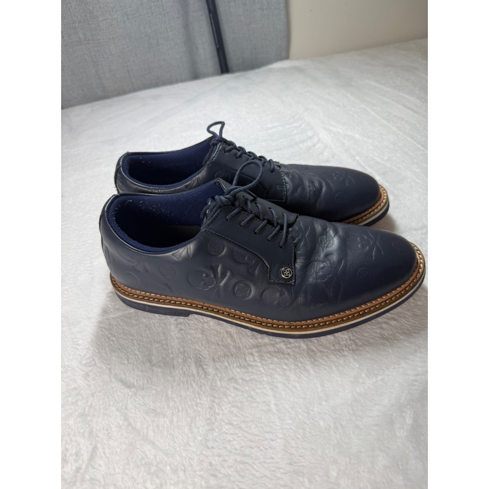 G/FORE Gallivanter Navy Leather Skull Debossed Golf Shoes G4MS22EF22 Mens 10
